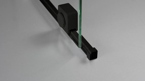 Paravan dus sticla securizata walk-in cu usa glisanta, 140x195 cm, negru mat, Deante Prizma Negru mat, 1400x1950 mm