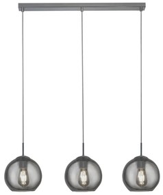 Lustra cu 3 pendule din sticla fumurie Balls