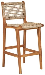 Scaun de bar în culoare naturală din lemn de tec (înălțime șezut 60 cm) Derby – House Nordic