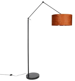Lampa de podea modernă neagră cu abajur portocaliu 50 cm - Editor