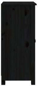 Servanta, negru, 40x35x80 cm, lemn masiv de pin 1, Negru, Dulap lateral cu 1 usa