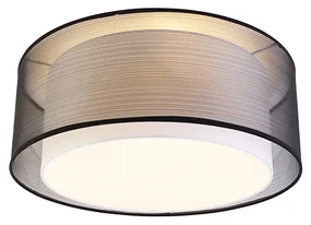 Plafoniera moderna neagra cu alba 50 cm 3 lumini - Drum Duo