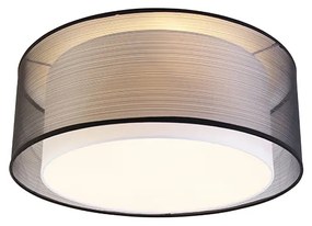 Plafoniera moderna neagra cu alba 50 cm 3 lumini - Drum Duo