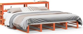 vidaXL Cadru de pat fără saltea, maro ceruit 180x200 cm lemn masiv pin