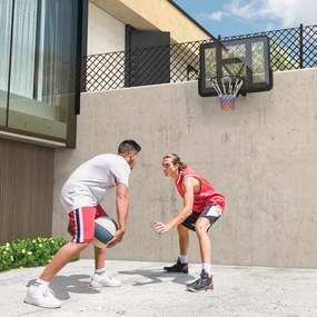 SPORTNOW Coș de baschet de perete pentru exterior 110 x 75 cm, panou rezistent la spargere, inel Ø45 cm, negru | Aosom Romania