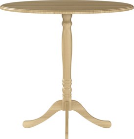 HOMCOM Masă rotundă pentru 4 persoane Ø 80 cm, masă de bucătărie, picior din oțel, stil modern, lemn natural | Aosom Romania