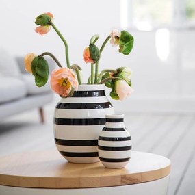 Vază din gresie Kähler Design Omaggio, înălțime 12,5 cm, negru - alb
