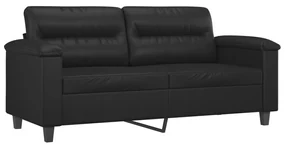 359583 vidaXL Canapea cu 2 locuri, negru, 140 cm, piele ecologică