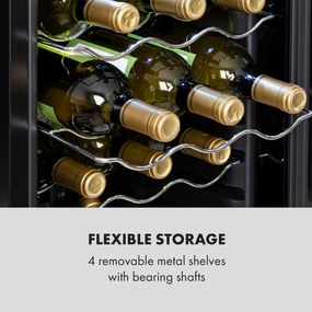 Shiraz 15 Slim Uno, frigider pentru vin, 44 l, tactil, 135 W, 5 - 18 °C, negru