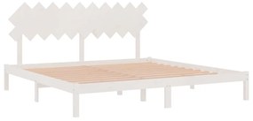 Cadru de pat, alb, 200x200 cm, lemn masiv Alb, 200 x 200 cm