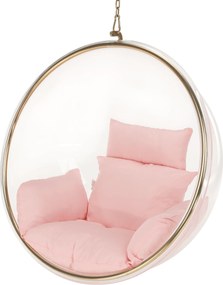 Scaun suspendat, transparent/ auriu/ roz, BUBBLE NEW TIP 1