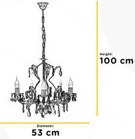 Lustră pe lanț TERESA 5xE14/6W/230V bronz ONLI