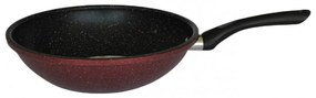 Tigaie wok Rosberg R51320G26, 26 cm, Acoperire marmura, Inductie, Bordeaux melange