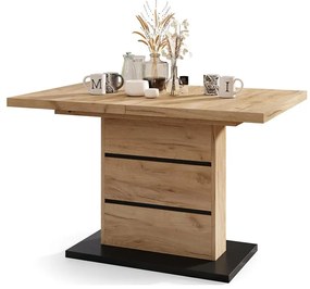 Masă extensibilă PAOLO stejar craft/negru