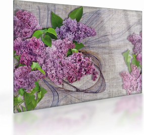 Tablou pe sticlă - Flori de liliac (70x50 cm)