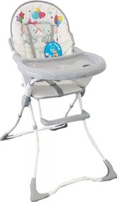 Scaun de masa pentru copii si bebe Baby Care™ CH ,Pliabil, Centura de siguranta, Sezut comfortabil, Masuta detasabila, Model Elefanti , Gri
