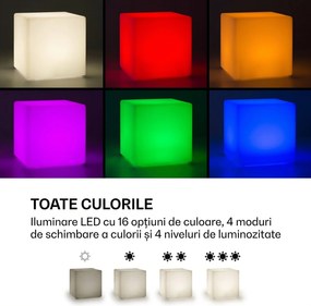 Blumfeldt Shinecube XL cub luminos 40x40x40cm LED 16 culori 4 moduri de lumină alb