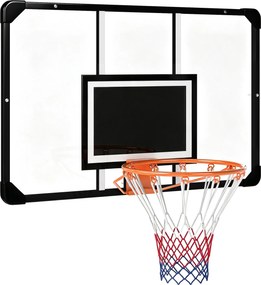 SPORTNOW Coș de Baschet de Perete pentru Exterior 113 x 73 cm, Inel Ø45 cm și Plasă, Negru | Aosom Romania