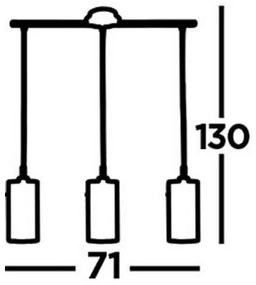 Lustră pe cablu DUO 3xE14/60W/230V crom lucios Searchlight 3303-3CC