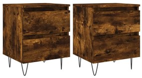 vidaXL Noptiere, 2 buc., stejar fumuriu, 40x35x50 cm, lemn compozit