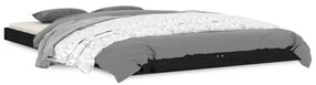 823478 vidaXL Cadru de pat, negru, 120x190 cm, mic, dublu, lemn masiv de pin