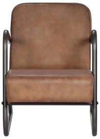 282901 vidaXL Fotoliu de relaxare, maro deschis, piele naturală