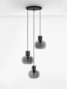 Lustra cu 3 pendule design modern CINZIA fumuriu
