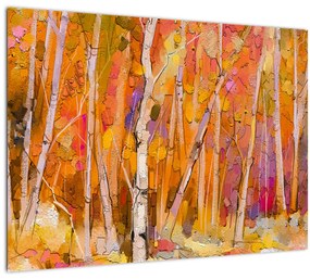 Tablou pe sticlă - Pădurea toamna (70x50 cm)