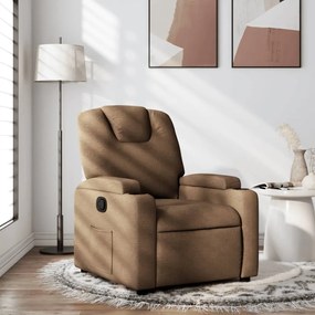 vidaXL Fotoliu rabatabil, maro, material textil