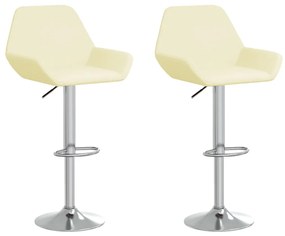 339356 vidaXL Scaune de bar, 2 buc., crem, material textil