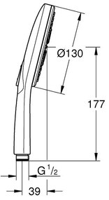 Para dus rotunda Grohe Rainshower Smartactive 130 cu 3 functii, auriu periat Cool Sunrise Auriu periat