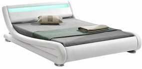 Pat modern cu RGB LED iluminare, alb, 160x200, FILIDA