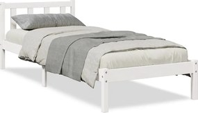 vidaXL Cadru pat foarte lung fără saltea alb 80x220 cm lemn masiv pin