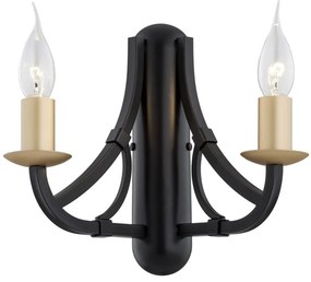 Aplica de perete cu 2 brate design modern Lorenzo negru, auriu