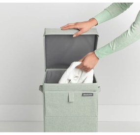 Cos de rufe stivuibil Brabantia 1000829, 35 l, Deschidere frontala, Capac larg, Pliabil, Verde
