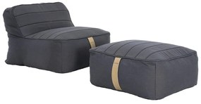 Scaun de grădină din burete cu puf, albastru gri