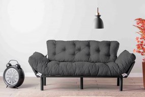 Canapea cu 3 Locuri Nitta Triple, Gri Antracit, Extensibila
