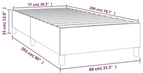 Cadru de pat box spring, roz, 80x200 cm, catifea Roz, 35 cm, 80 x 200 cm