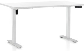 Masa inaltime reglabila OfficeTech B, 120 x 80 cm, bază albă, alb