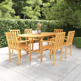 Set mobilier de gradina, 7 piese, lemn masiv de tec