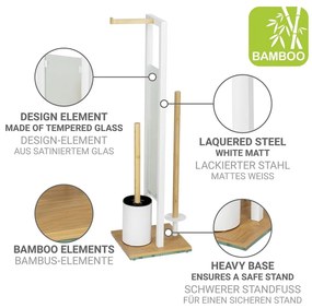 Suport pentru hârtie igienică alb/în culoare naturală din oțel Rivalta – Wenko