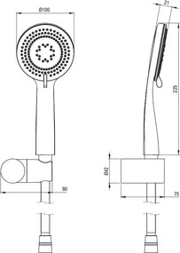 ARNIKA - Set de Duș cu Suport Fix NQA_R41K finisaj auriu periat