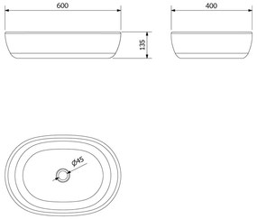 Chiuvetă neagră/albastră din ceramică 60x40 cm Priori – Sapho