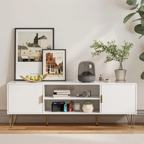 COATV2 - Comoda TV, 137 cm, living, dormitor - Alb / Negru