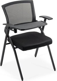 Scaun conferință negru HRC 603 pliabil cu măsuță rabatabilă și mesh