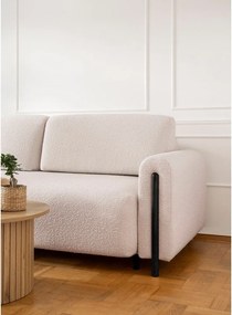 Canapea bej/crem extensibilă/cu spațiu de depozitare cu tapițerie din țesătură bouclé 244 cm Arcadova – ELTAP