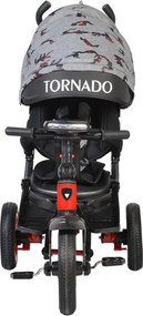 Tricicleta cu copertina Novokids™ Tornado , Cu melodii si lumini, Roti gonflabile din cauciuc, Pozitie somn, Scaun reversibil cu rotire 360 grade ,