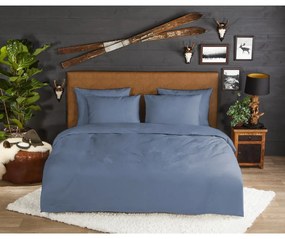 Lenjerie de pat albastră din flanelă pentru pat dublu/extinsă 200x220 cm – Good Morning