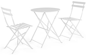 Set mobilier de gradina  format din masa +2  scaune Wissant, alb