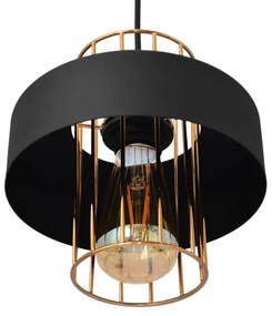 Lustră pe cablu VOLTA 1xE27/15W/230V neagră/aurie